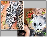 Bodypainting. Making of ... Zebra Tiger Tierwelt Afrika. Körperbemalung. Brumm Brumm Villingen-Schwenningen. Bodypainting Evelina Iacubino