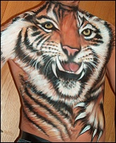 Tiger Bodypainting Bodystyle Bodyart. Promotion Show Werbung. Bodypainting Evelina Iacubino