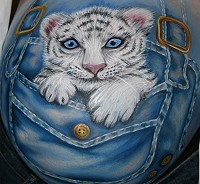 Tiger Babybauchbemalung Bauchbemalung Bellypainting Evelina Iacubino